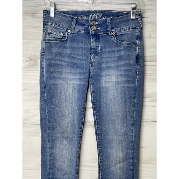 WallFlower Jeans Womens 3 Skinny Stretch Denim Double Button Mid Rise Y2K - Picture 2 of 15